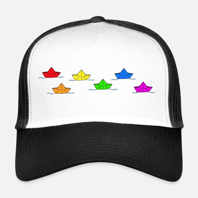 Die Regenbogen-Papierschiff-Flotte Trucker Cap