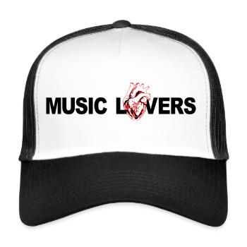 Amateurs de musique rétro - Casquette trucker  - blanc/noir - Devant