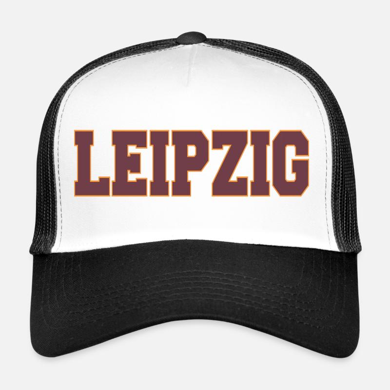 Leipzig City Portrait in Block Style Trucker Cap