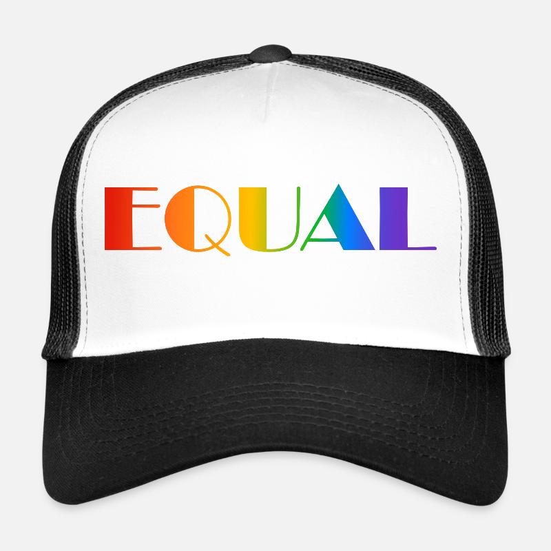 EQUAL RAINBOW TEXT Trucker Cap