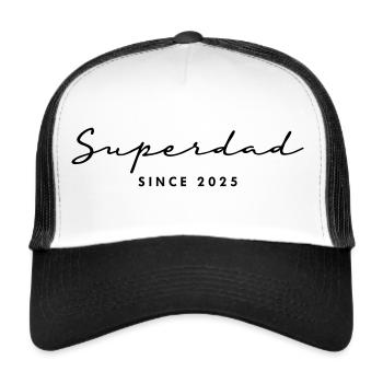 Superdad Papa Vater 2025 - Trucker Cap - Weiß/Schwarz - Vorne