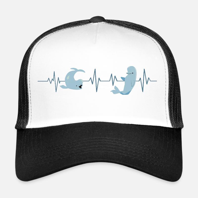 Beluga Heartbeat - Geschenkidee - Trucker Cap - Weiß/Schwarz