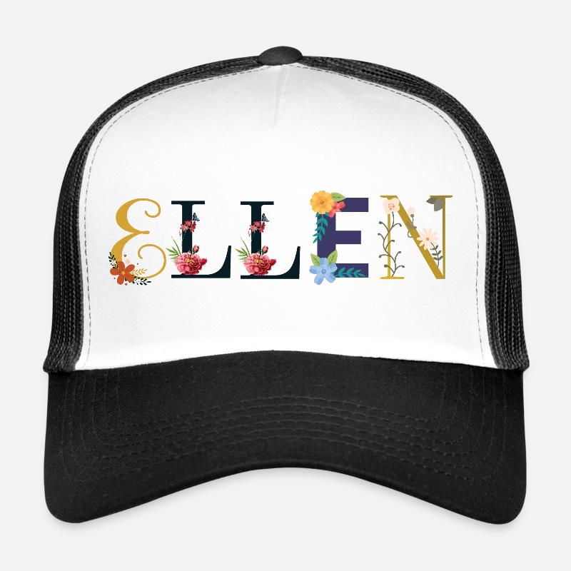 NOM ELLEN DÉCORÉ DE FLEURS Casquette trucker 
