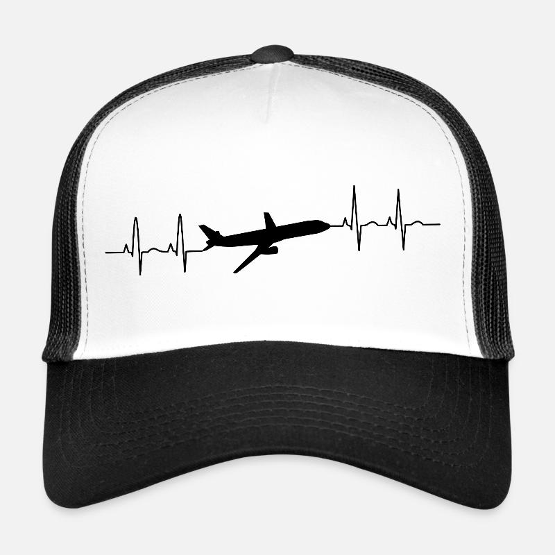 Cardiogramme cardiaque Conception d’avion pour vacances Casquette trucker 