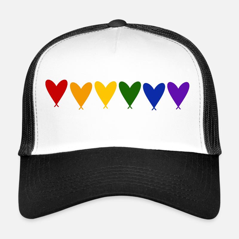 PrideHearts - Trucker Cap - Weiß/Schwarz