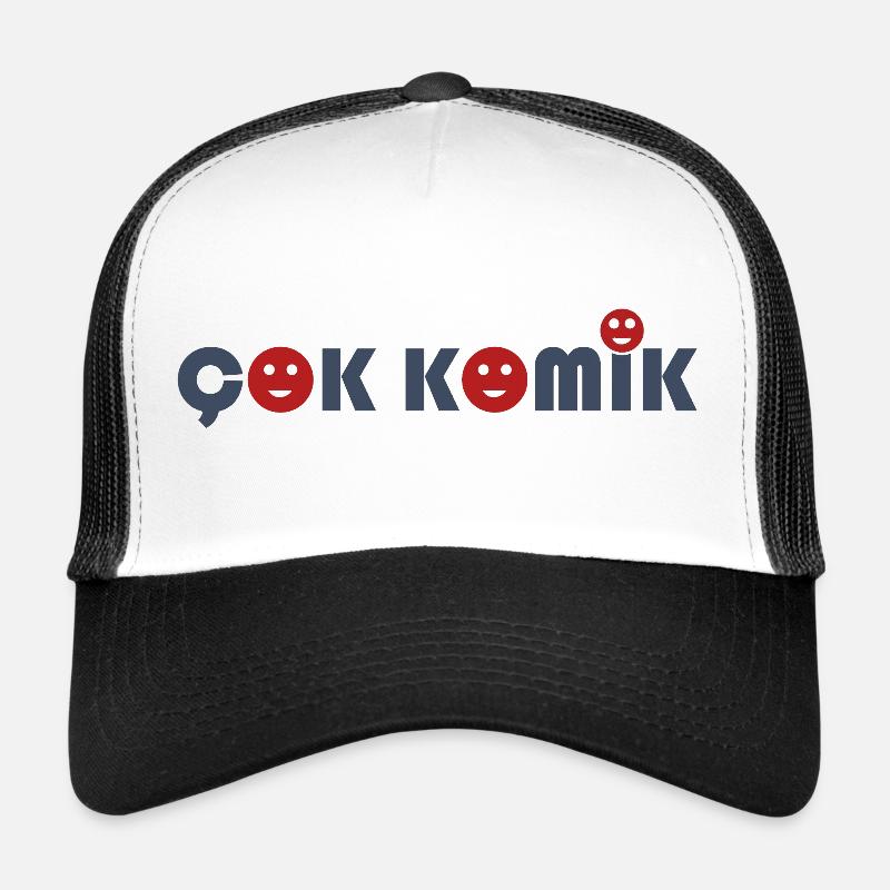 Cok Comic 3xSmiley Grey Red - Trucker Cap - white/black