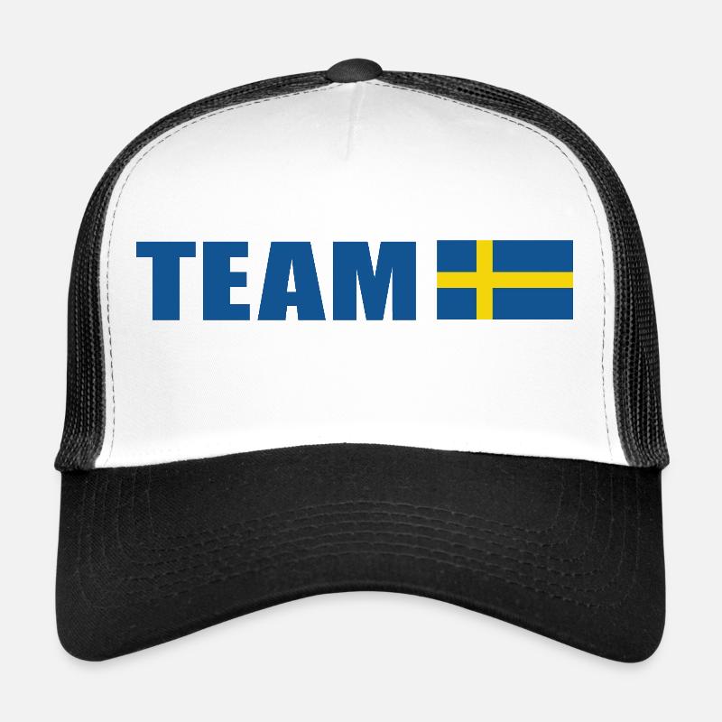 Support-Team Schweden - Trucker Cap - Weiß/Schwarz