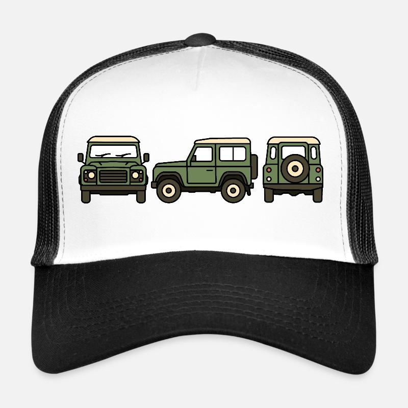 Geländewagen - Trucker Cap - Weiß/Schwarz