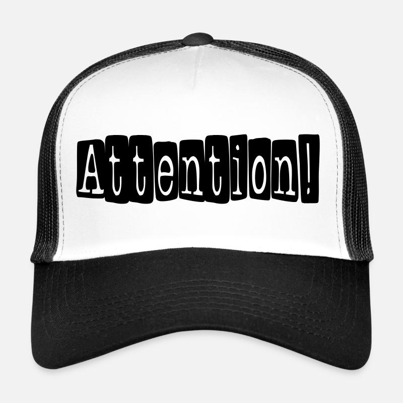 attention - Trucker Cap - white/black