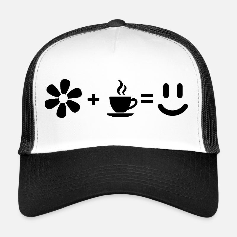 Modern Geometric L-Shape Abstract Black Graphic Trucker Cap