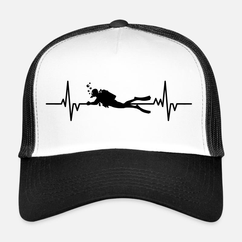 Diver - Heartbeat - Trucker Cap - white/black