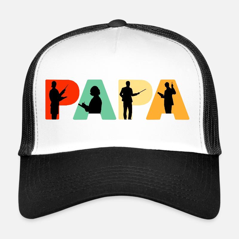 Papa Teacher Educational Professional Silhouette Trucker Cap