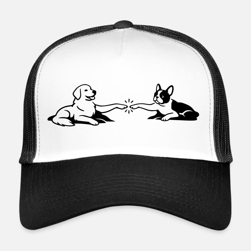 Dogs Touch Paws Michelangelo Trucker Cap