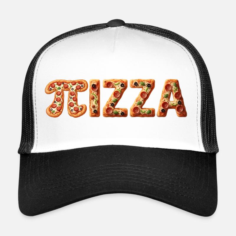 PIZZA Colorful Crust Letters - Trucker Cap - white/black