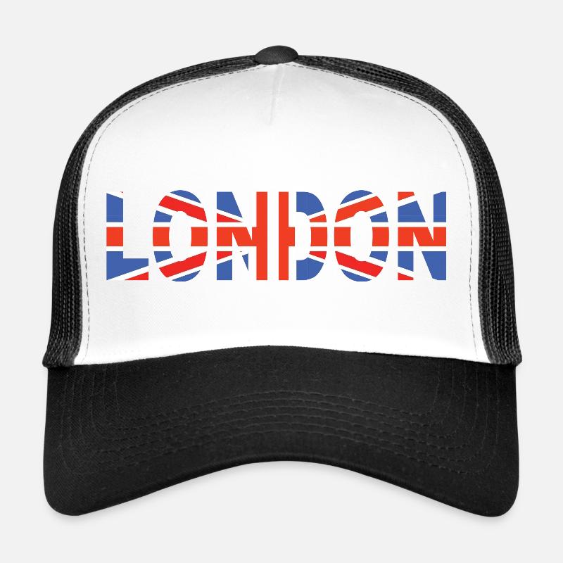 London laid down with flag Trucker Cap