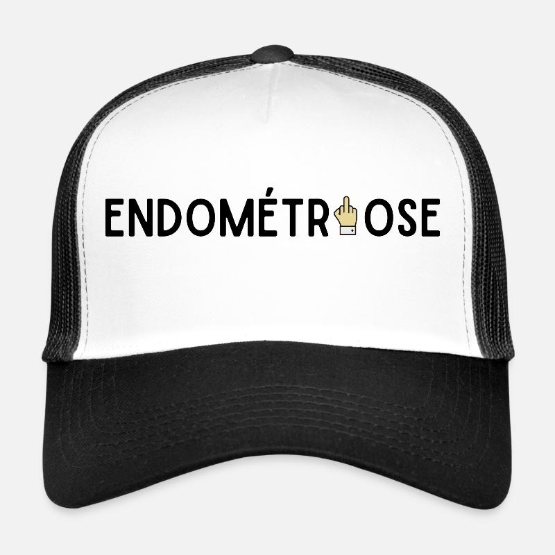 Endométriose - Casquette trucker  - blanc/noir