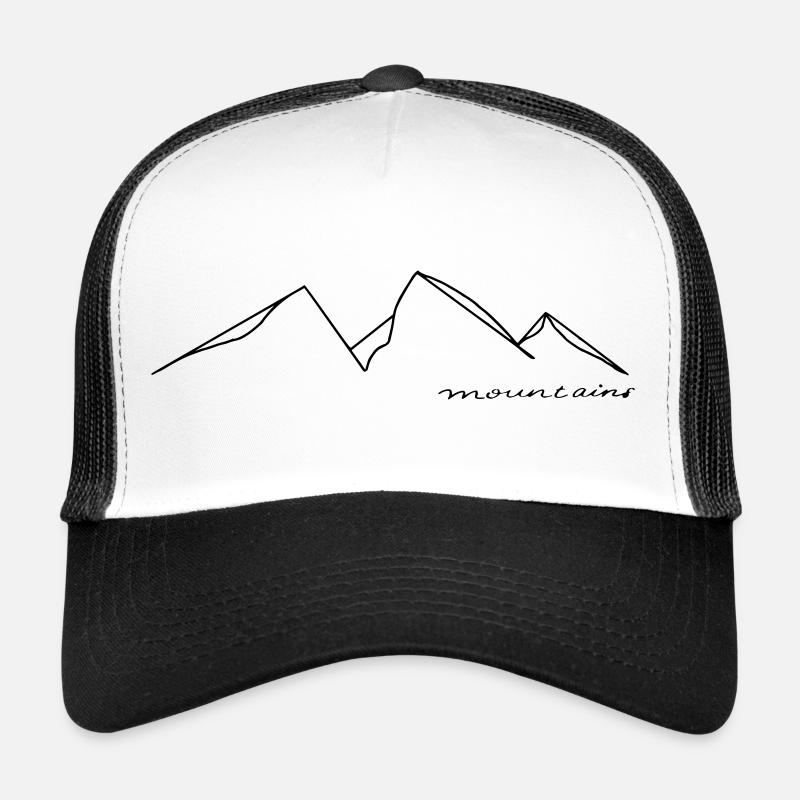 Mountains - Trucker Cap - Weiß/Schwarz