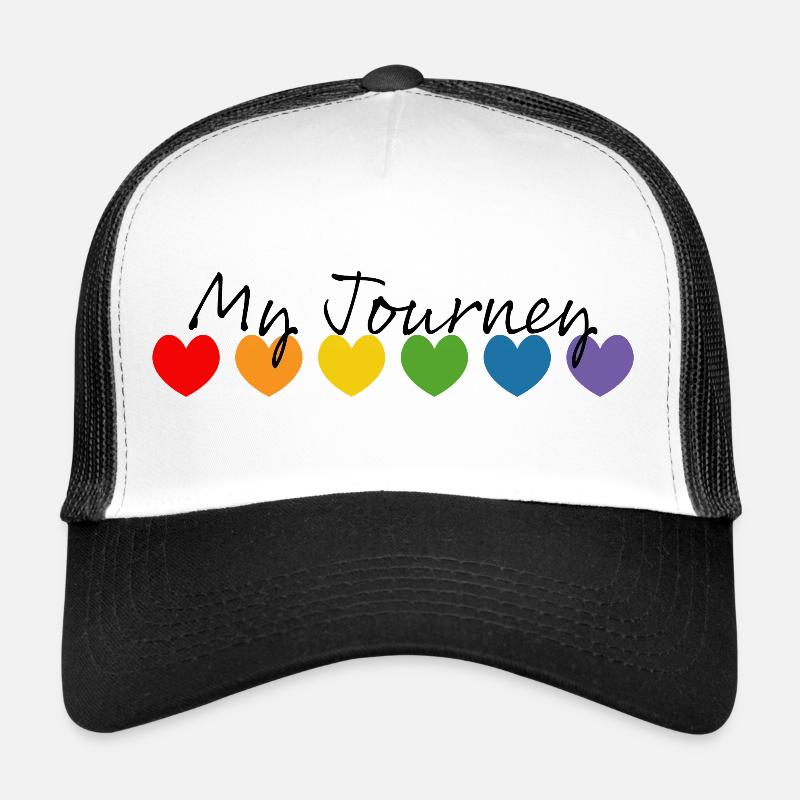 Regenbogenherzchen my journey schwarz Trucker Cap