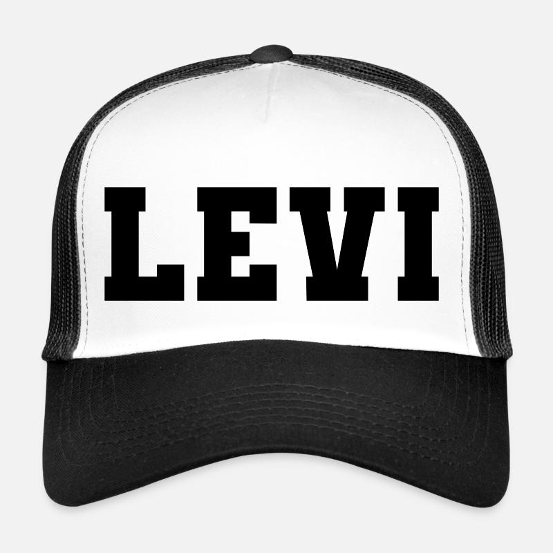 Name - Levi - Trucker Cap - Weiß/Schwarz