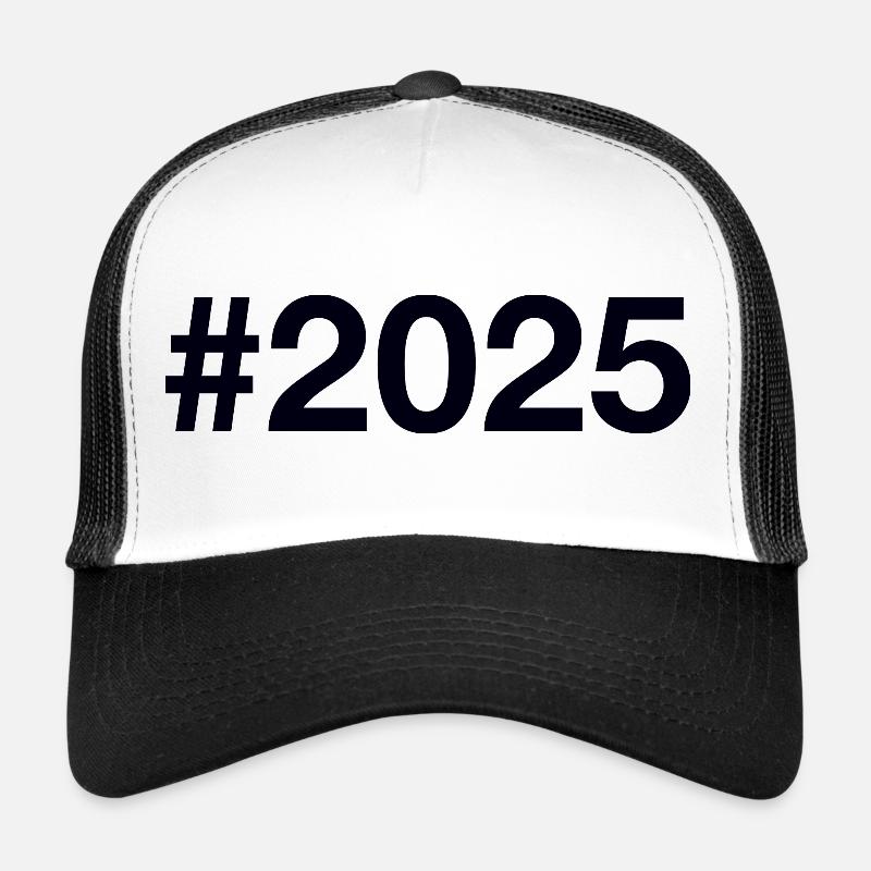2025 Hashtag - Trucker Cap - Weiß/Schwarz