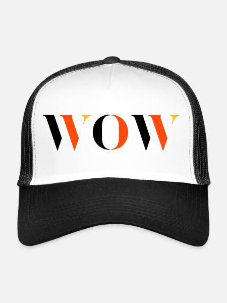 WOW tri-colour - Trucker Cap - white/black - Front