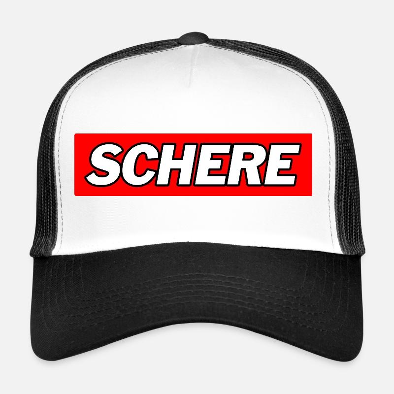 Schere - Funny Memes - Trucker Cap - Weiß/Schwarz