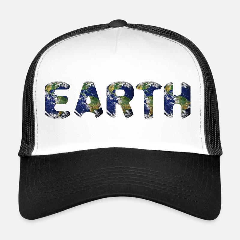 Motif de globe terrestre vibrant - Casquette trucker  - blanc/noir