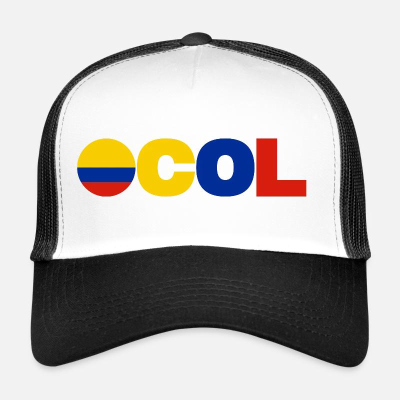 Kolumbien - Trucker Cap - Weiß/Schwarz