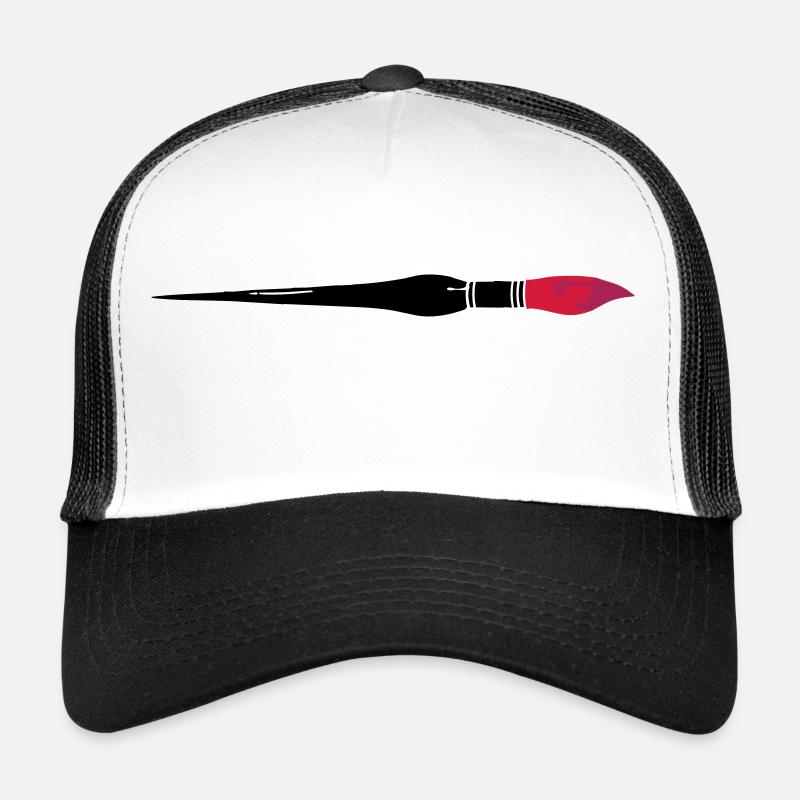 Artist tool brush / paint brush (3c) - Trucker Cap - white/black
