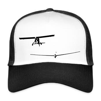 fschlepp Segelflugzeug Segelfliegen Segelflieger - Trucker Cap - Weiß/Schwarz - Vorne