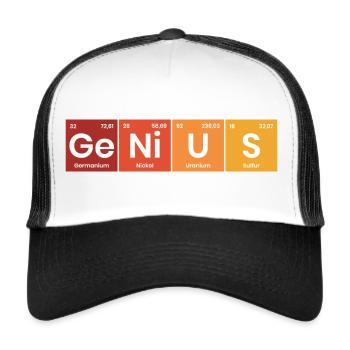 Periodensystem Genius - Trucker Cap - Weiß/Schwarz - Vorne