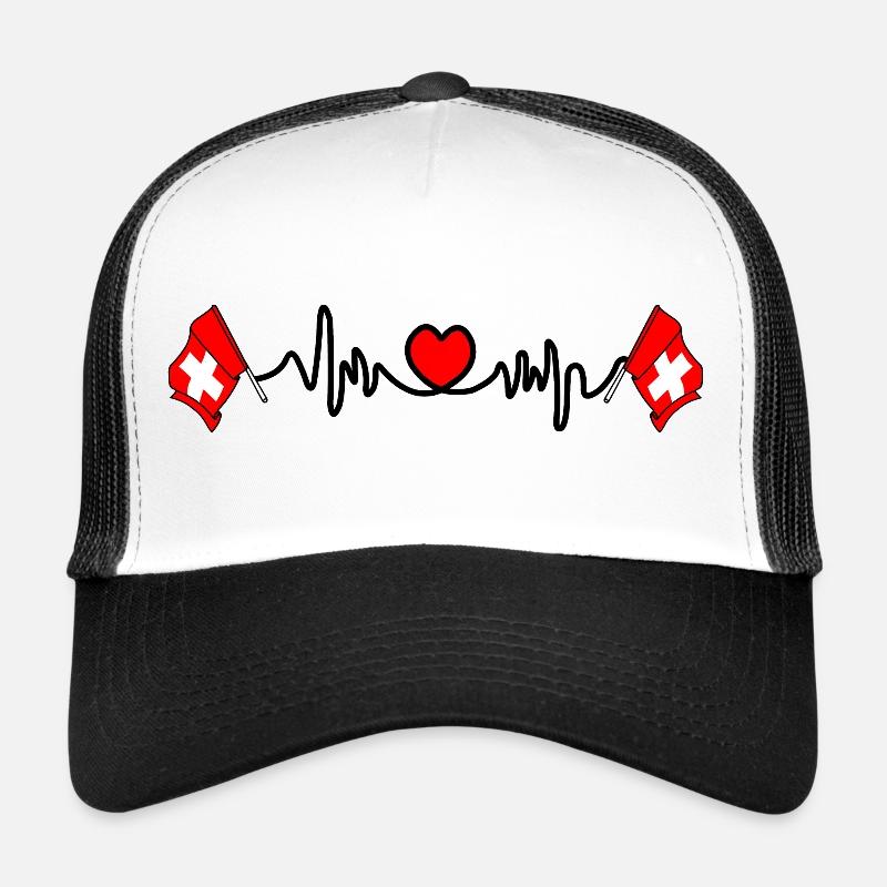 Cardio de fréquence cardiaque pour la Suisse Casquette trucker 
