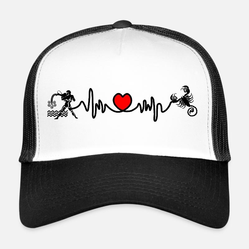 Fréquence cardiaque cardio Verseau Scorpion Casquette trucker 