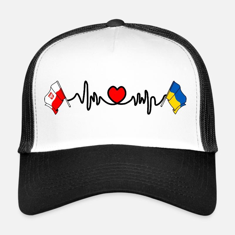Cardio heart Drapeau Pologne, drapeau Ukraine Casquette trucker 