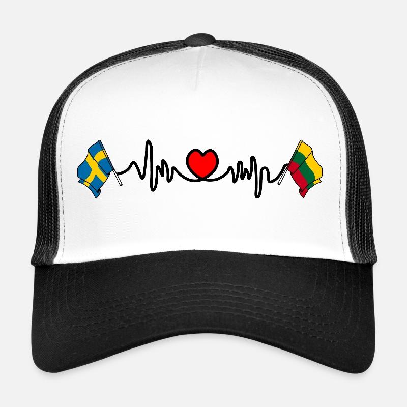 Cardio heart Drapeau Suède, drapeau Lituanie Casquette trucker 