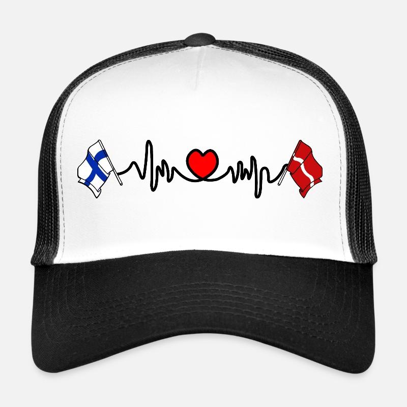 Cardio heart Drapeau Finlande, drapeau Lettonie Casquette trucker 