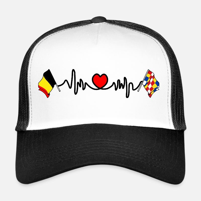 Cardio heart with Flag Belgium, Antwerp Trucker Cap