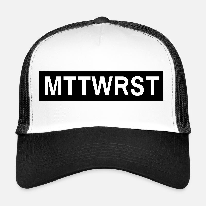 MTTWRST Typo Black Reverse Trucker Cap