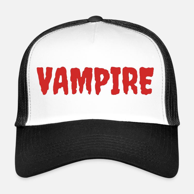 Vampir Silhouette Kunst T-Shirt Design - Trucker Cap - Weiß/Schwarz