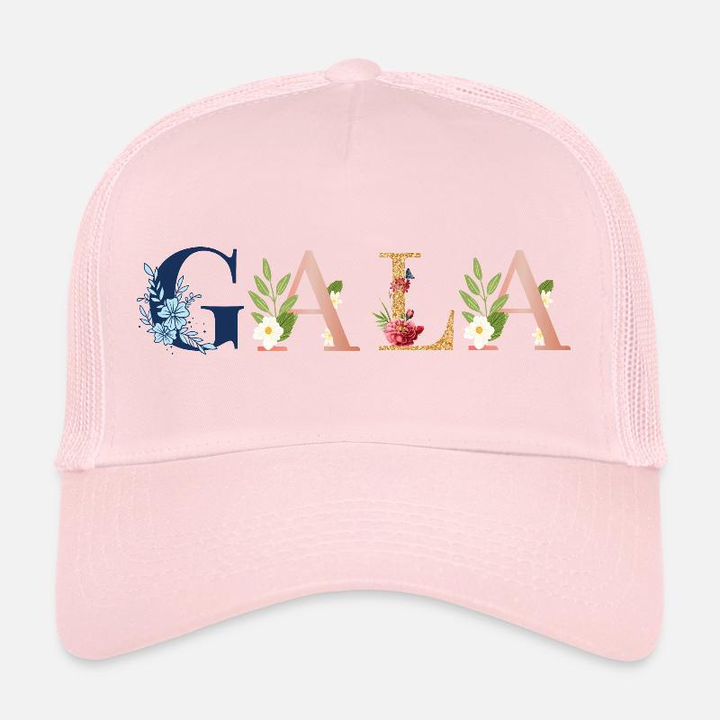 Art du nom de gala avec fleurs brodées Casquette trucker 