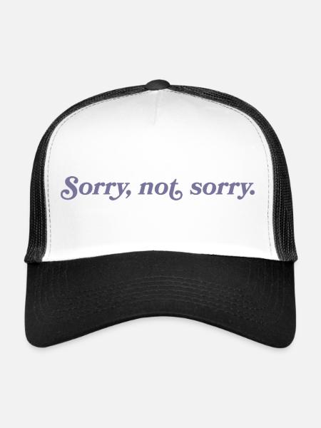 Sorry, not sorry – Cheeky & direct - Trucker Cap - white/black - Front
