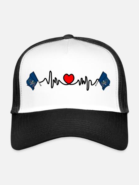 Fréquence cardiaque cardio pour le Dakota du Nord - Casquette trucker  - blanc/noir - Devant