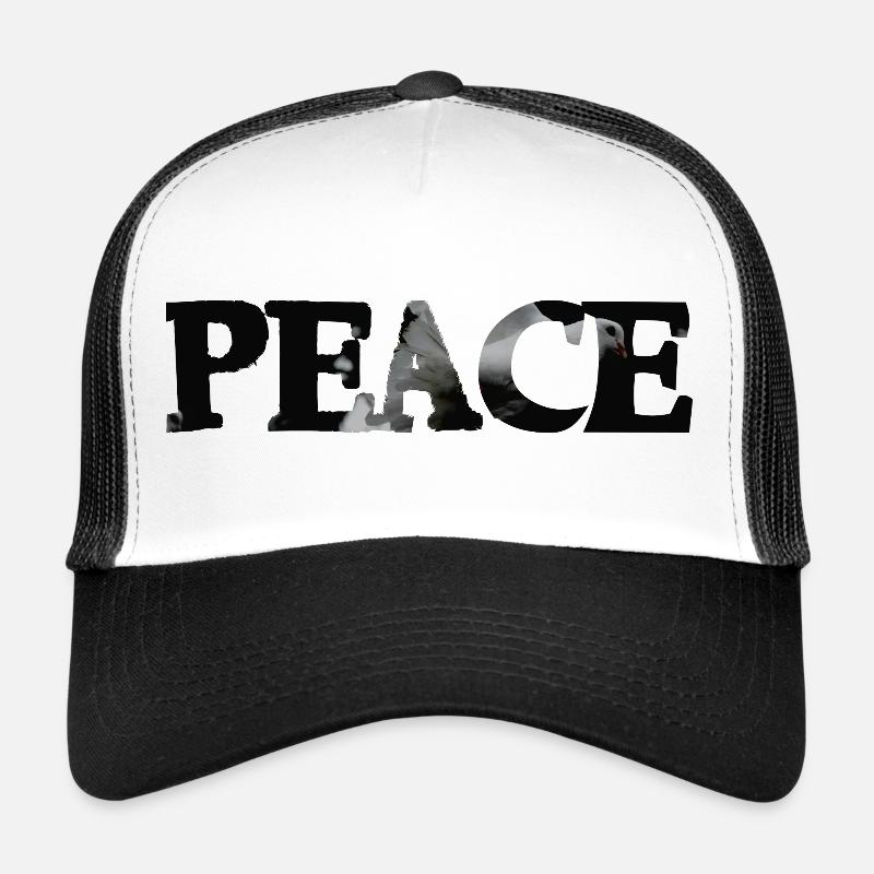 Frieden - weiße Taube - Trucker Cap - Weiß/Schwarz