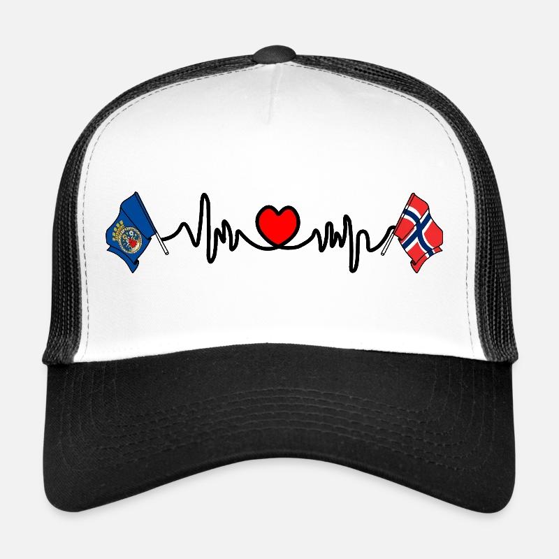 Cardio cardio d’Oslo avec drapeau de la Norvège Casquette trucker 