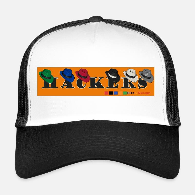 Hackers Logo Retro Design - Trucker Cap - Weiß/Schwarz