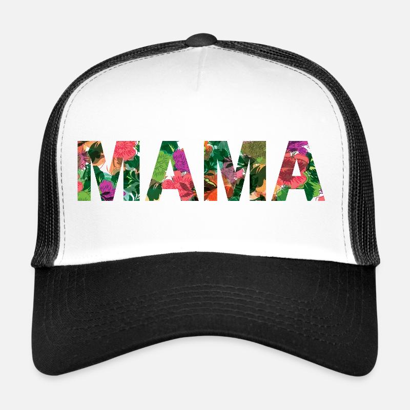 MAMA Tropical Blossom Pattern - Mother's Day, Birth Trucker Cap