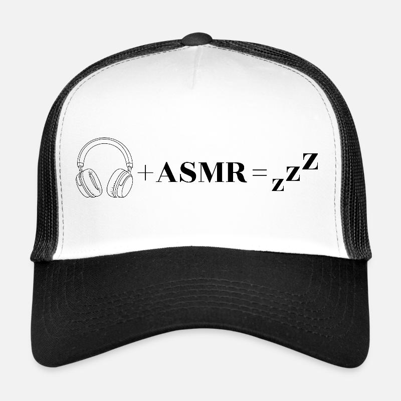 ASMR Sleep Math: 🎧 + ASMR = Zzz - Trucker Cap - Weiß/Schwarz