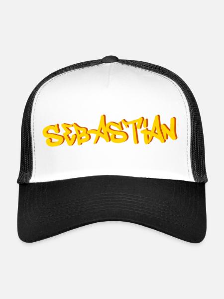 Sebastian - Casquette trucker  - blanc/noir - Devant