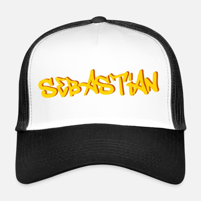 Sebastian - Casquette trucker  - blanc/noir