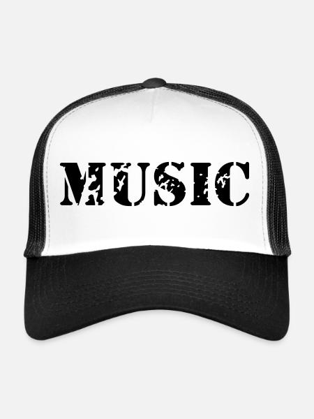La musique comme la conception d'impression de - Casquette trucker  - blanc/noir - Devant